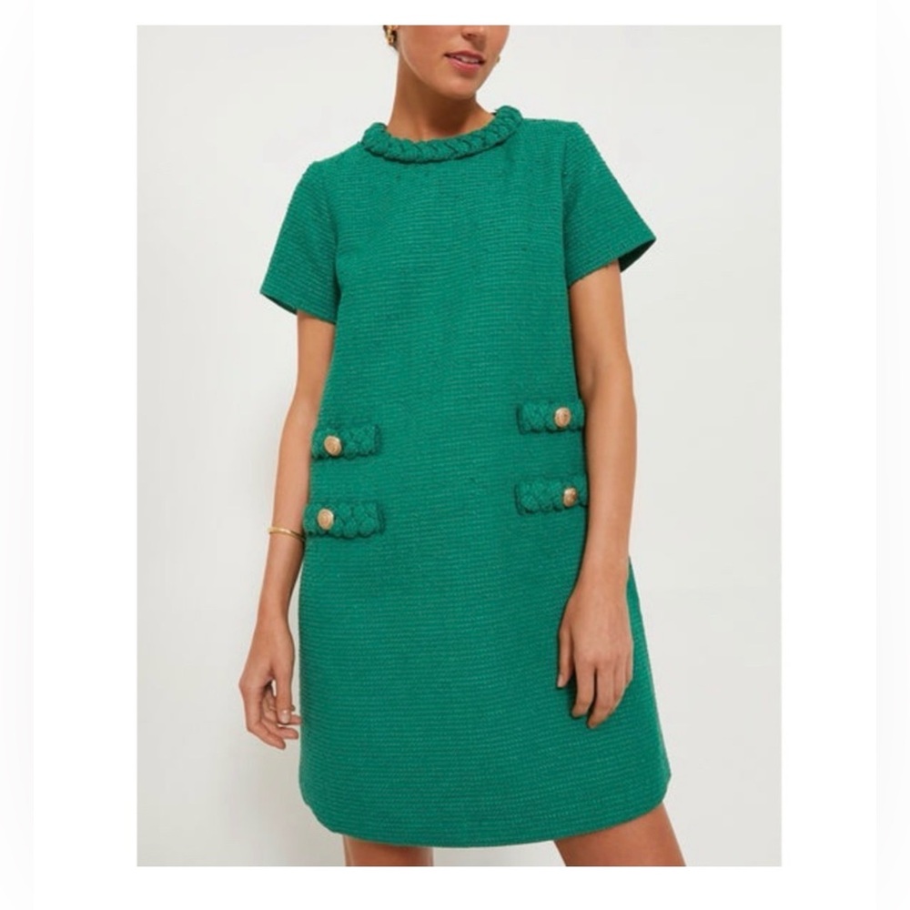 NWT Tuckernuck Emerald Green Tweed Jackie Dress NWT - Picture 3 of 10